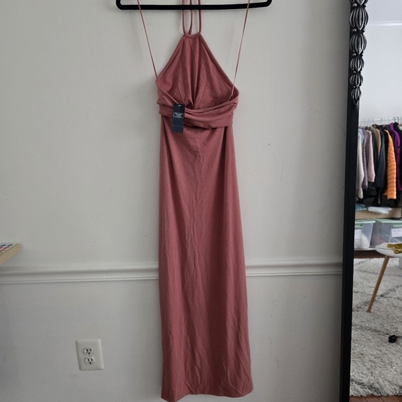 Abercrombie and Fitch mauve bodycon cutout maxi dress nwt - Picture 9 of 10
